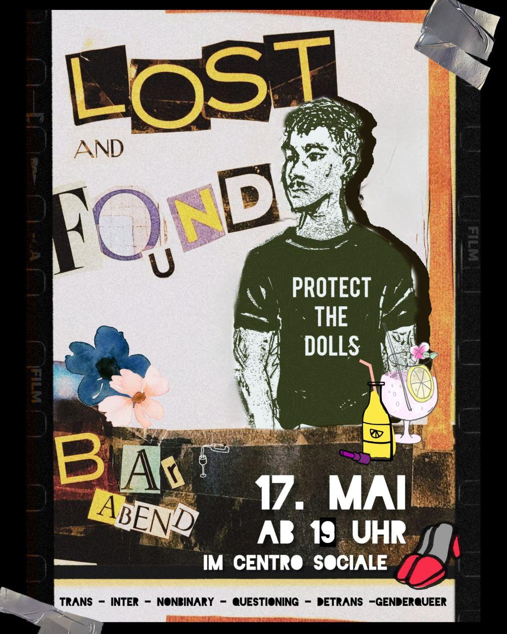 Bar Abend Flyer mit protect the dolls Motto